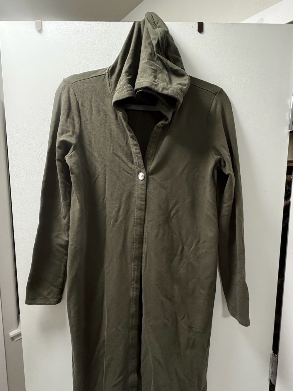 J. Jill Olive Green Hooded Longline Cardigan